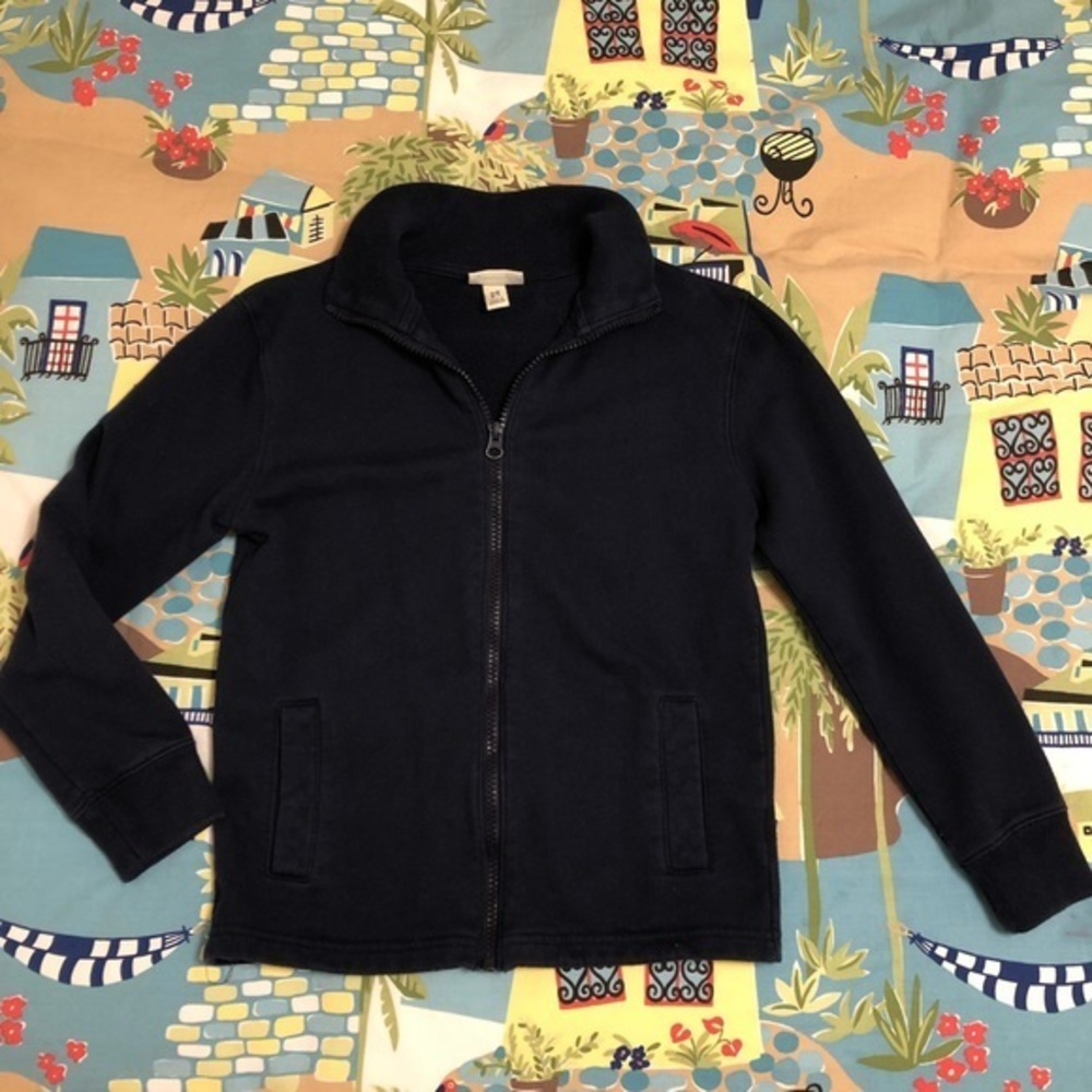 Navy blue school uniform zipper jacket‎ girls S 6-7